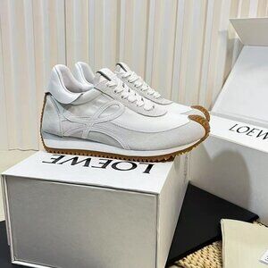 Loewe Women's Flow runner in suede and nylon White